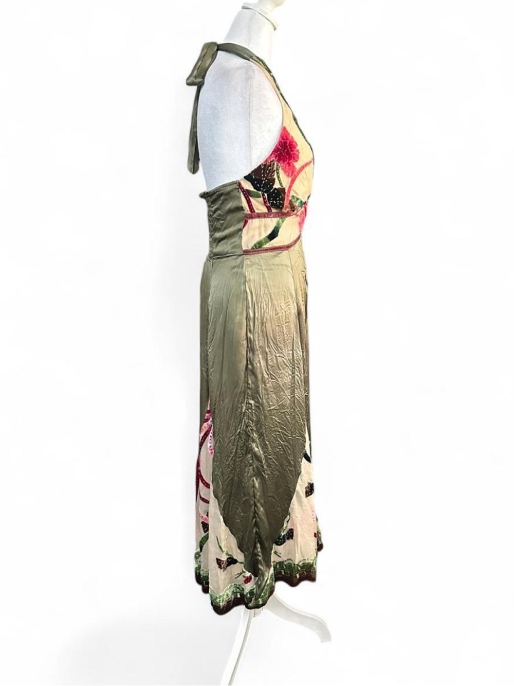 Rare find Hale Bob whimsical woodland fairy silk halter dress - Picture 4 of 7